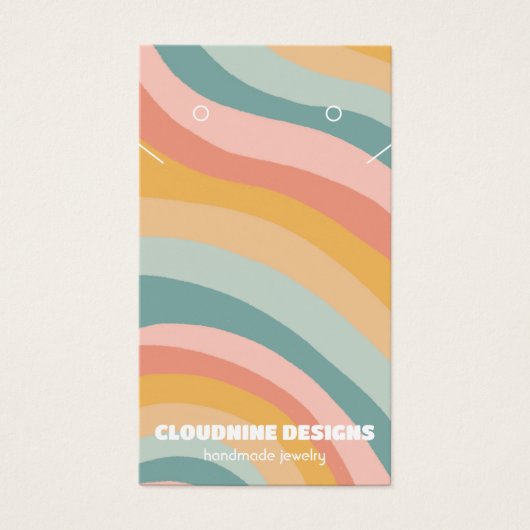 Pastel Curve Oorbel Ketting Sieraden Display Kaart (Voorkant)