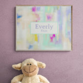 Pastel Custom Baby Naam Kinder kamer Wall Art Poster