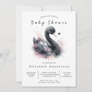 Pastel Custom Swan Baby shower Kaart