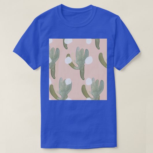 Pastel Cute Cactus Pattern T-shirt (Design voorkant)