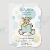 Pastel Cute Teddy Bear Baby shower Invitation (Devant)