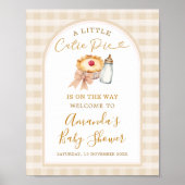 Pastel Cutie Pie Gingham Herfst Baby shower Welkom Poster (Voorkant)