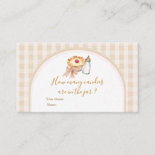 Pastel Cutie Pie Gingham Herfst Hoeveel Snoepjes Informatiekaartje