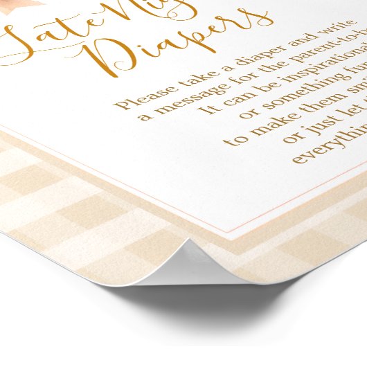 Pastel Cutie Pie Gingham Herfst Late Night Luiers Poster (Hoek)