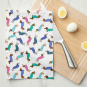Pastel Dachshund Dish Towel Theedoek (Quarter Fold)