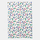 Pastel Dachshund Dish Towel Theedoek (Verticaal)
