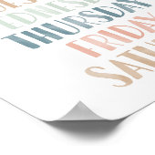 Pastel Dagen van de Week Klasdecoratie Poster (Hoek)