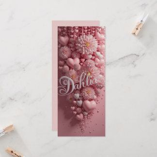 Pastel Dahlia Bloem Kunst met Hartjes Kaart