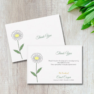 Pastel Daisy Begrafenis Dank u Opmerking Kaart