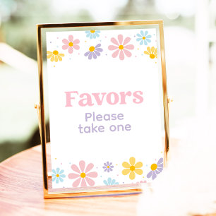 Pastel Daisy Bloem Verjaardag Favorieten Teken Poster