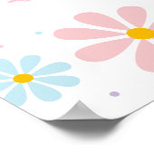 Pastel Daisy Bloem Verjaardag Welkom Poster (Hoek)