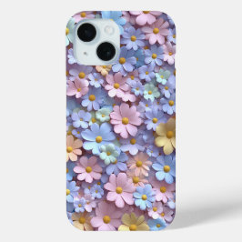 Pastel Daisy Bloemen Telefoonhoes met 3D-ontwerp