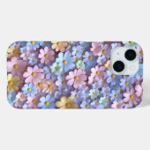 Pastel Daisy Bloemen Telefoonhoes met 3D-ontwerp Case-Mate iPhone Case (Achterkant (horizontaal))