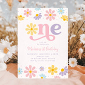 Pastel Daisy Boho eerste verjaardag Kaart