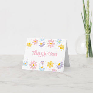 Pastel Daisy eerste verjaardag Bedankkaart