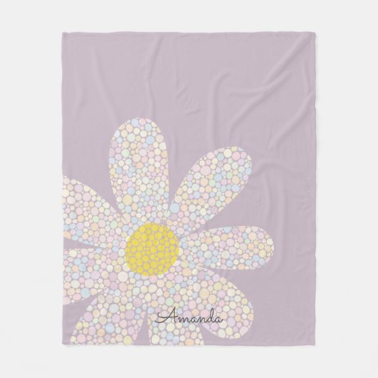 Pastel Daisy Fleece Deken (Voorkant)