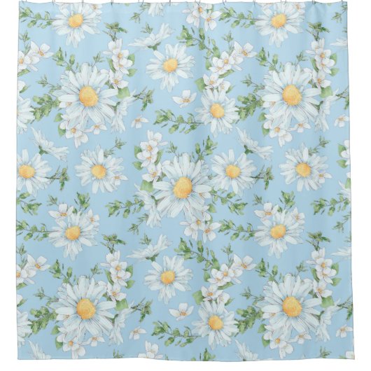 Pastel Daisy Flower Garden Pattern Douchegordijn (Voorkant)
