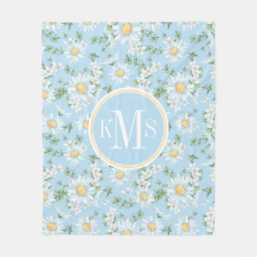 Pastel Daisy Flower Garden Pattern Fleece Deken (Voorkant)