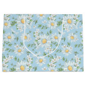 Pastel Daisy Flower Garden Pattern Groot Cadeauzakje (Voorkant)