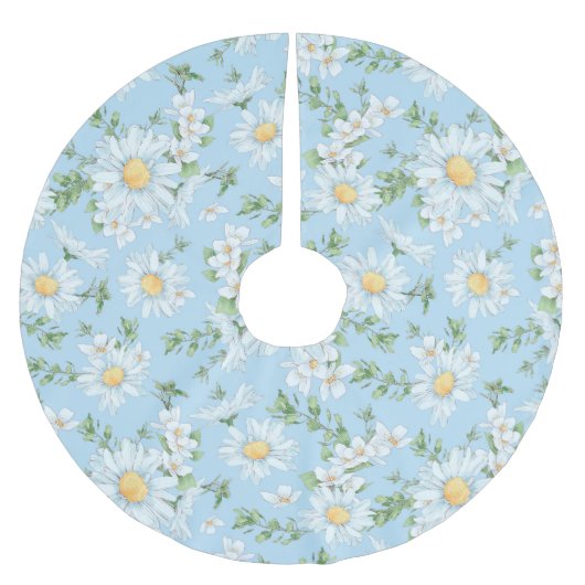 Pastel Daisy Flower Garden Pattern Kerstboom Rok (Voorkant)