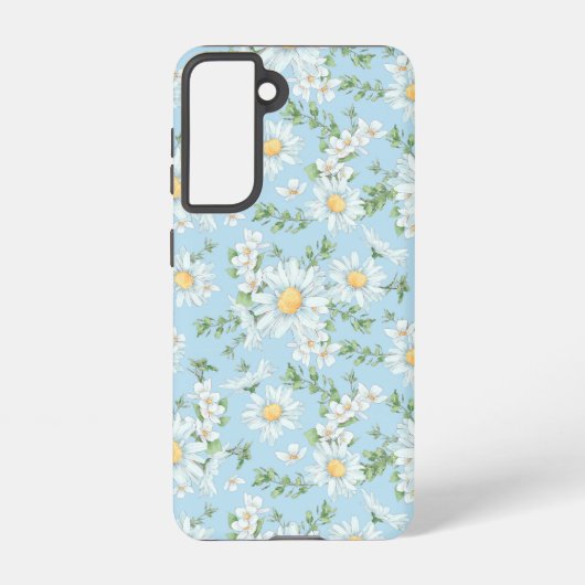 Pastel Daisy Flower Garden Pattern Samsung Galaxy Hoesje (Achterkant)