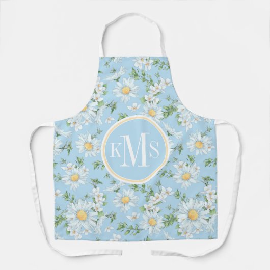 Pastel Daisy Flower Garden Pattern Schort (Voorkant)