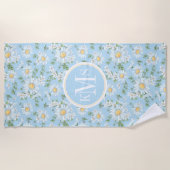 Pastel Daisy Flower Garden Pattern Strandlaken (Voorkant)