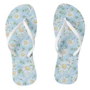 Pastel Daisy Flower Garden Pattern Teenslippers