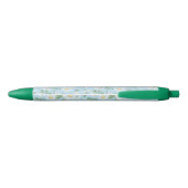 Pastel Daisy Flower Garden Pattern Zwarte Inkt Pen (Achterkant)