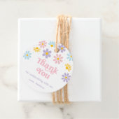 Pastel Daisy Flower Verjaardag Bedankjes Labels (In situ)