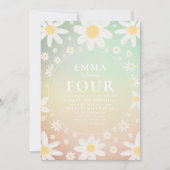 Pastel Daisy Invitation de fête d'anniversaire (Devant)