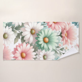 Pastel Daisy Print Badhanddoek
