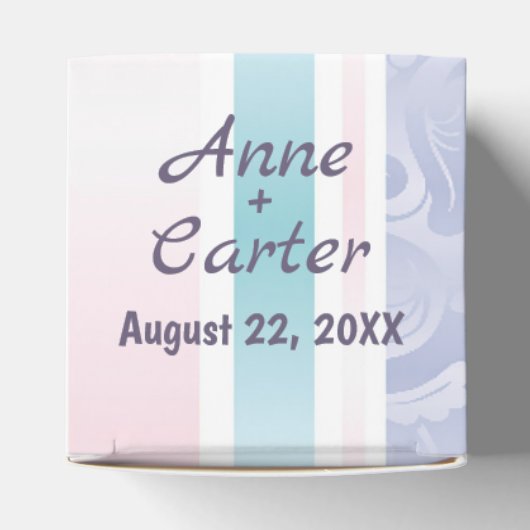 Pastel Damask bruiloft dank u Bedankdoosjes (Bovenkant)