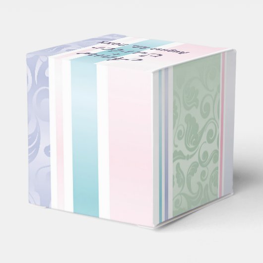 Pastel Damask bruiloft dank u Bedankdoosjes (Achterkant)