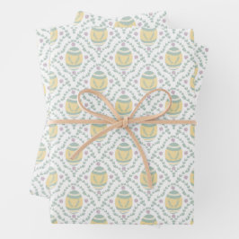 Pastel Damask Easter Eggs Patroon Wrapping Paper