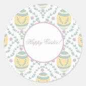 Pastel Damask Easter Eggs Pattern Ronde Sticker (Voorkant)