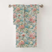 Pastel Damask Towels Rococo Elegance for Bath (En situation)