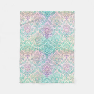 Pastel damast fleece deken
