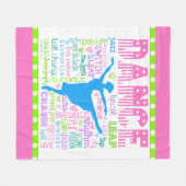 Pastel Dancer Words Typografie Fleece Deken (Voorkant (Horizontaal))