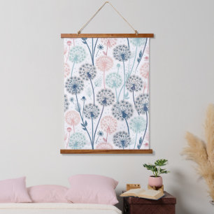 Pastel Dandelion Dreams – Whimsical Floral Hangend Wandkleed