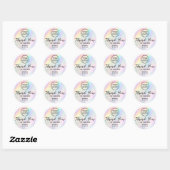 pastel dank u klassieke ronde sticker (Vel)