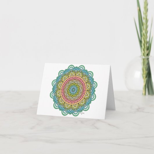 Pastel Defleur Mandala Kaart (Voorkant)