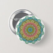 Pastel Defleur Mandala Ronde Button 5,7 Cm (Voorkant /achterkant)