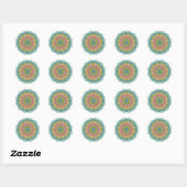 Pastel Defleur Mandala Ronde Sticker (Vel)