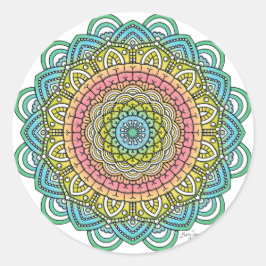 Pastel Defleur Mandala Ronde Sticker