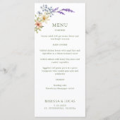 Pastel Delicate Fleur sauvage Menu Mariage (Devant)