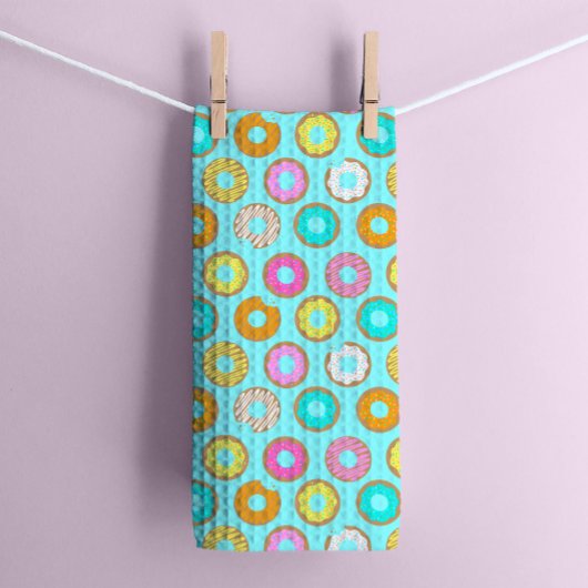 Pastel Delicious Donut Desserts Keukenhanddoek