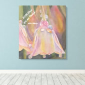 Pastel Dew heeft bloemen laten vallen in Waterverv Canvas Afdruk (Insitu (Houten vloer))