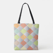 Pastel Diamond Pattern All-over-Print Canvas tas (Achterkant)