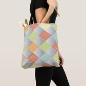 Pastel Diamond Pattern All-over-Print Canvas tas (Dichtbij)